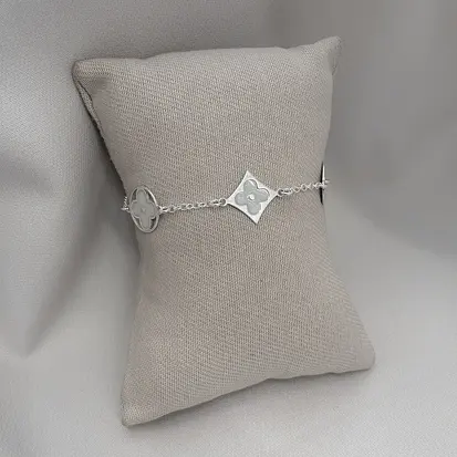 PULSEIRA 3 VAN CLEEF BRANCO PEROLADO